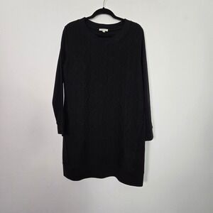 Paul Smith Sweater Dress Womens L Black Cable Knit Wool Mix Long Sleeve Portugal